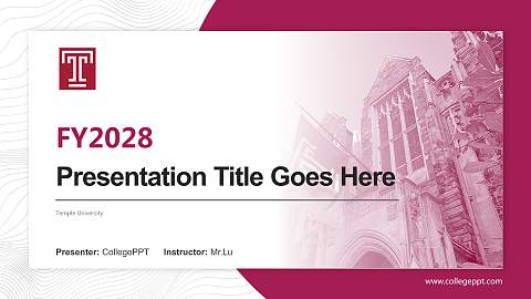 Temple University Academic Presentation/Research Findings Report PPT Template