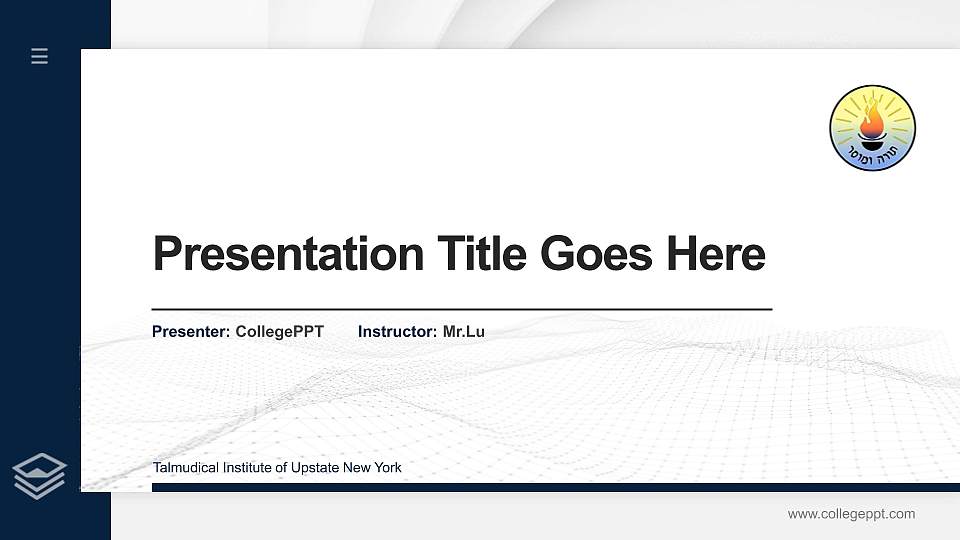 Talmudical Institute of Upstate New York Thesis Proposal/Graduation Defense PPT Template16:9 ratio PPT effect preview image