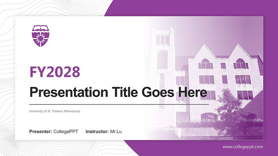 University of St. Thomas (Minnesota) Academic Presentation/Research Findings Report PPT Template16:9 ratio PPT effect preview image