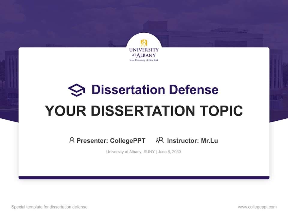University at Albany, SUNY Graduation Thesis Defense PPT Template4:3 ratio PPT effect preview image7
