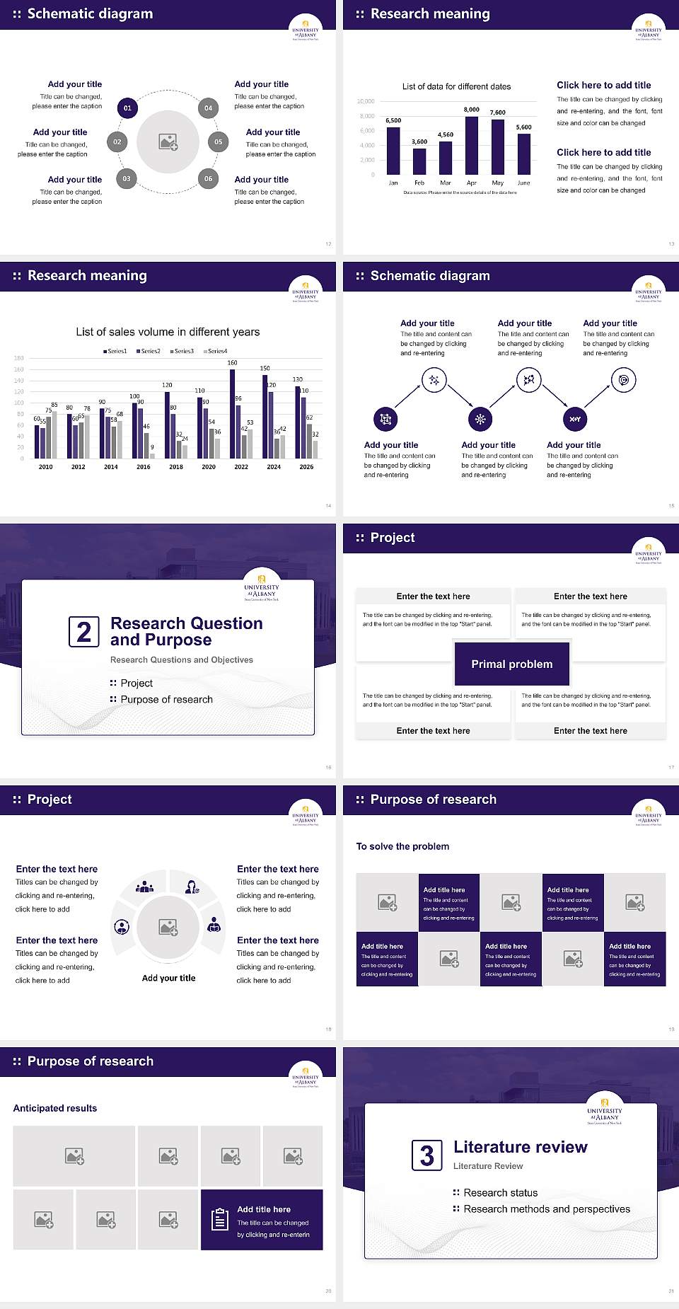 University at Albany, SUNY Graduation Thesis Defense PPT Template4:3 ratio PPT effect preview image3