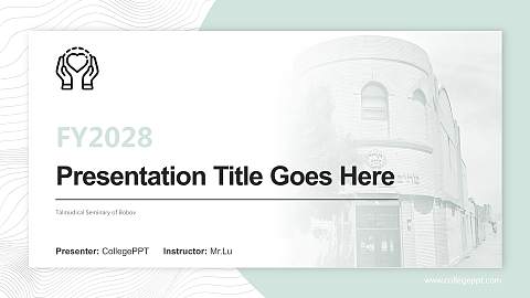 Talmudical Seminary of Bobov Academic Presentation/Research Findings Report PPT Template