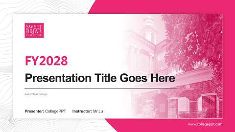 Sweet Briar College Academic Presentation/Research Findings Report PPT Template