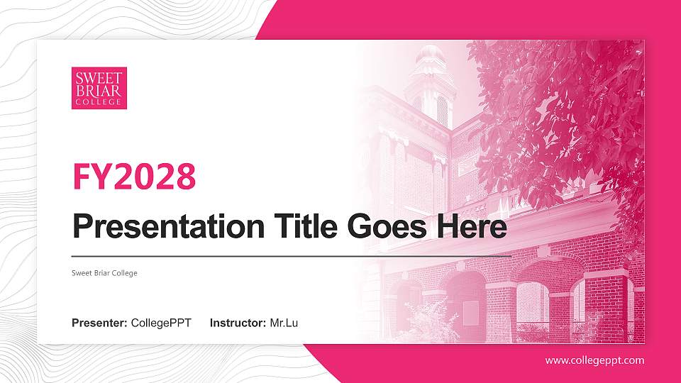 Sweet Briar College Academic Presentation/Research Findings Report PPT Template16:9 ratio PPT effect preview image