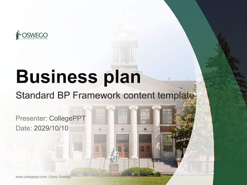 Suny Oswego Competition/Entrepreneurship Contest PPT Template4:3 ratio PPT effect preview image9