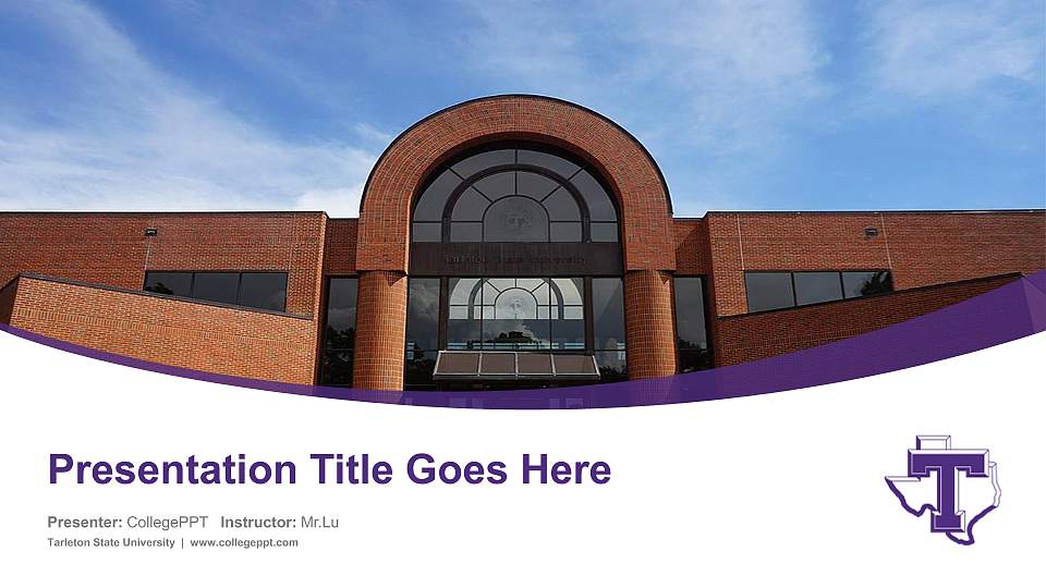 Tarleton State University Course/Courseware Creation PPT Template16:9 ratio PPT effect preview image