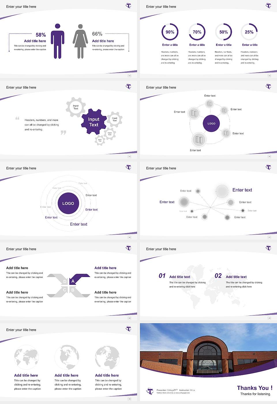 Tarleton State University Course/Courseware Creation PPT Template16:9 ratio PPT effect preview image4