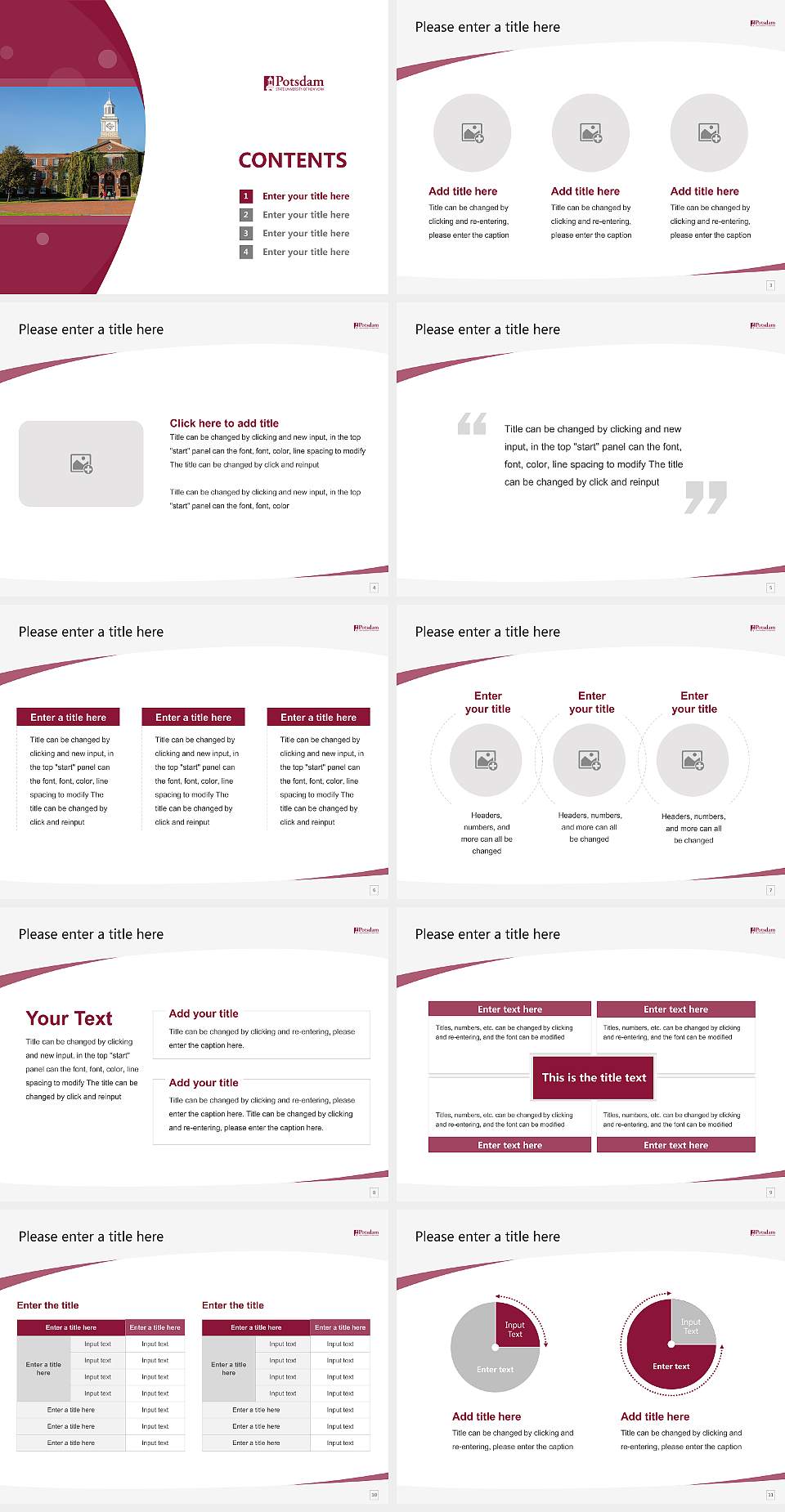 Suny Potsdam Course/Courseware Creation PPT Template4:3 ratio PPT effect preview image2