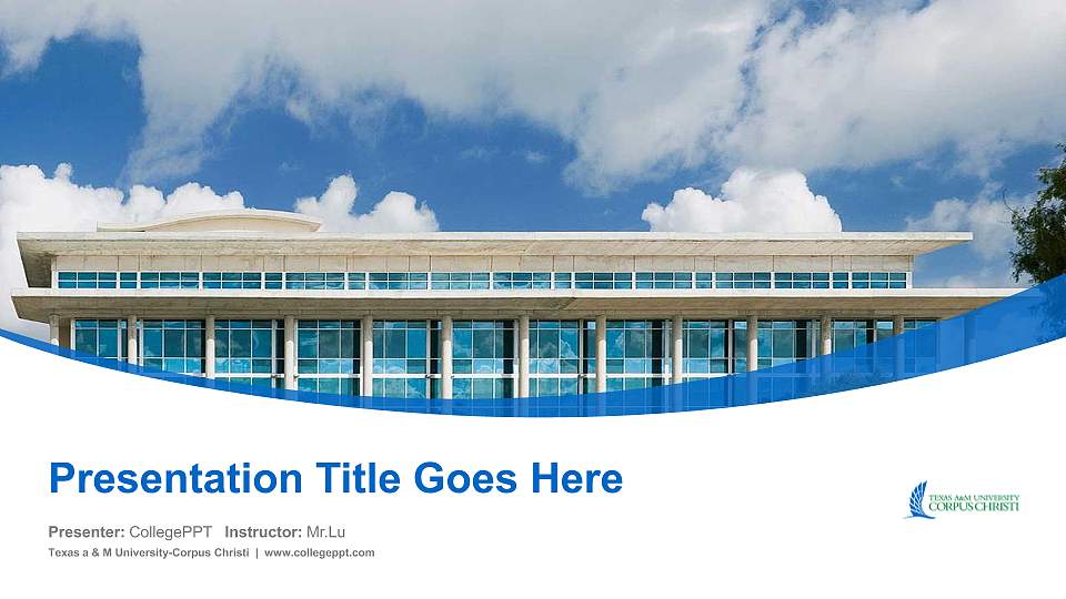 Texas a & M University-Corpus Christi Course/Courseware Creation PPT Template16:9 ratio PPT effect preview image