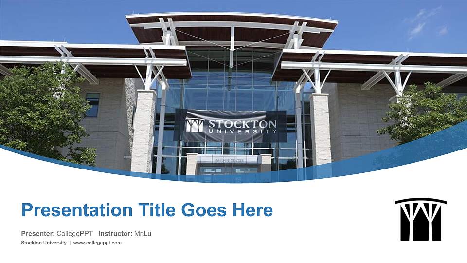 Stockton University Course/Courseware Creation PPT Template16:9 ratio PPT effect preview image