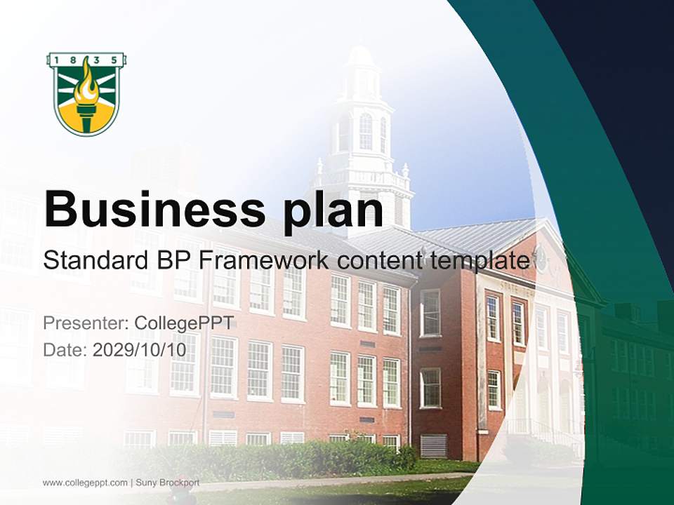 Suny Brockport Competition/Entrepreneurship Contest PPT Template4:3 ratio PPT effect preview image9