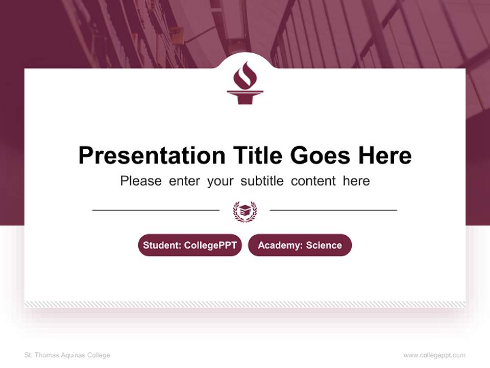 St. Thomas Aquinas College National Scholarship Defense PPT Template4:3 ratio PPT effect preview image4