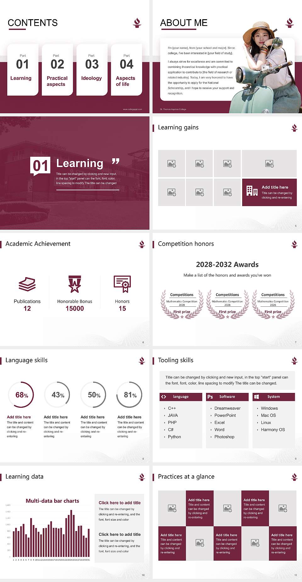 St. Thomas Aquinas College National Scholarship Defense PPT Template4:3 ratio PPT effect preview image2