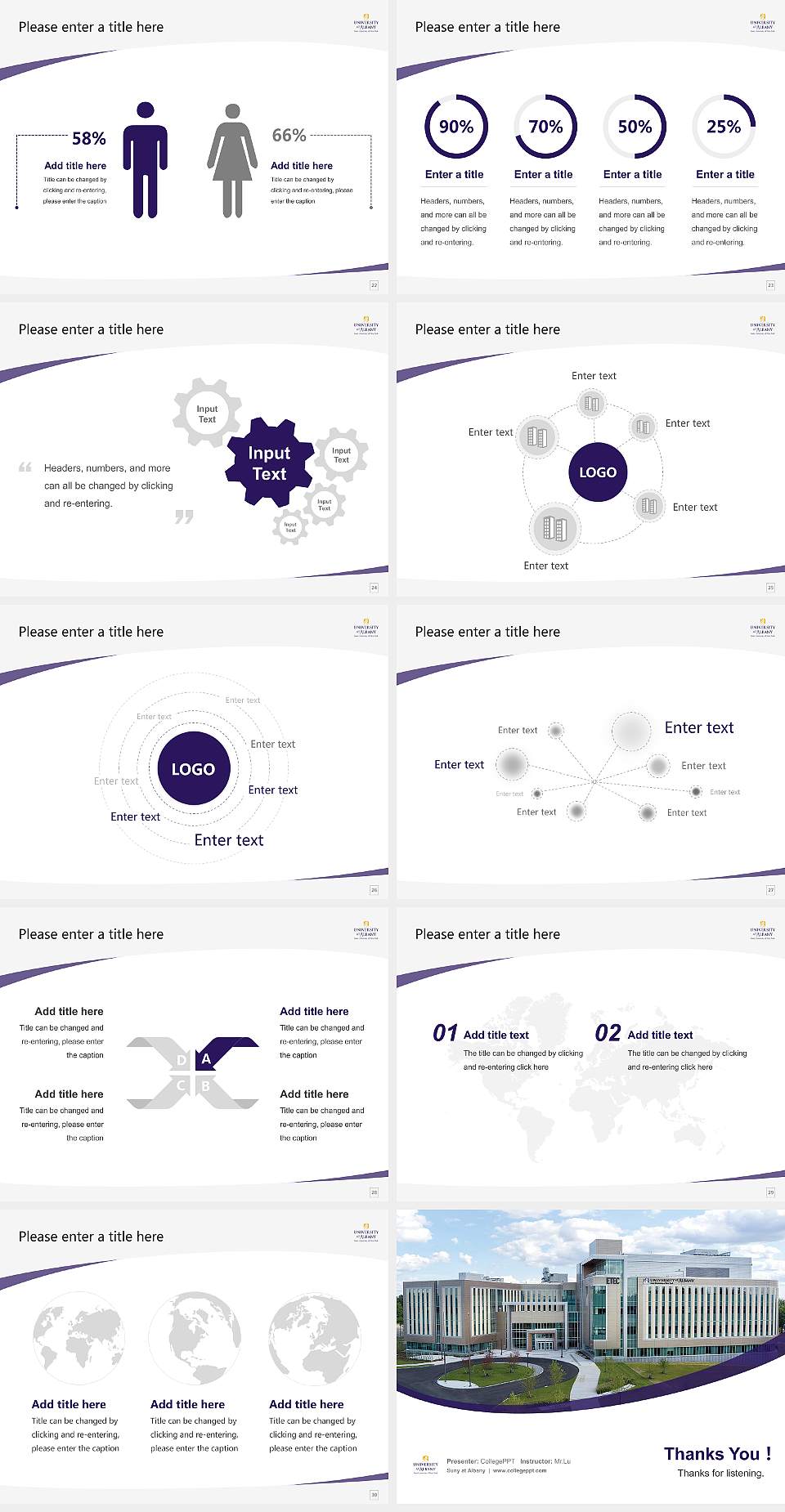 Suny at Albany Course/Courseware Creation PPT Template4:3 ratio PPT effect preview image4