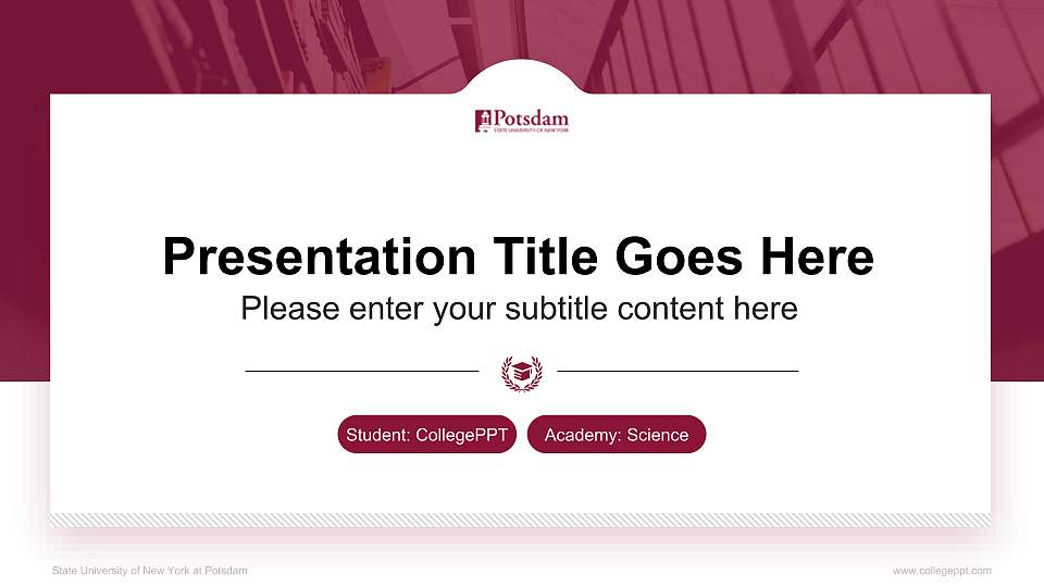 State University of New York at Potsdam National Scholarship Defense PPT Template16:9 ratio PPT effect preview image