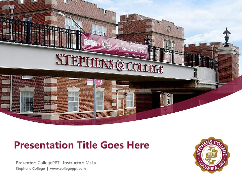 Stephens College Course/Courseware Creation PPT Template4:3 ratio PPT effect preview image5