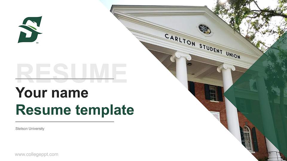Stetson University Resume PPT Template16:9 ratio PPT effect preview image