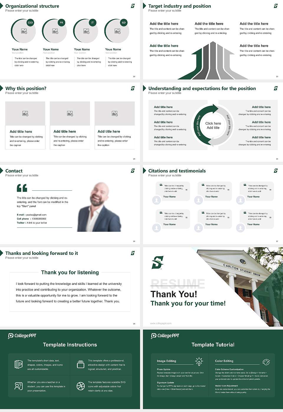 Stetson University Resume PPT Template16:9 ratio PPT effect preview image4