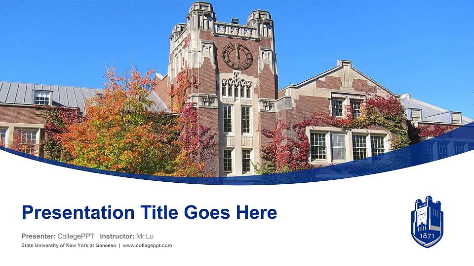 State University of New York at Geneseo Course/Courseware Creation PPT Template16:9 ratio PPT effect preview image