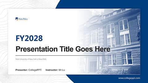 State University of New York at New Paltz Academic Presentation/Research Findings Report PPT Template