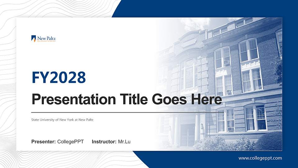 State University of New York at New Paltz Academic Presentation/Research Findings Report PPT Template16:9 ratio PPT effect preview image
