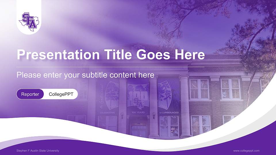Stephen F Austin State University Lecture Sharing and Networking Event PPT Template16:9 ratio PPT effect preview image