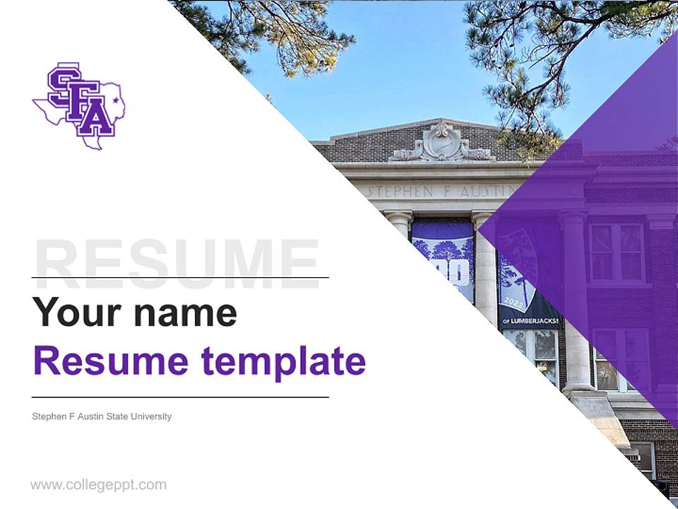 Stephen F Austin State University Resume PPT Template4:3 ratio PPT effect preview image5