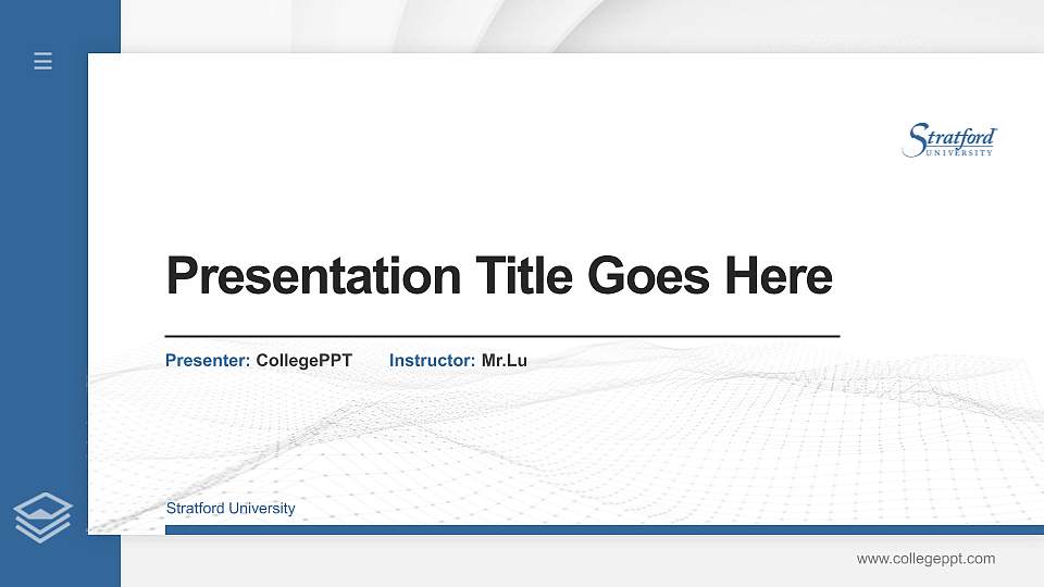 Stratford University Thesis Proposal/Graduation Defense PPT Template16:9 ratio PPT effect preview image