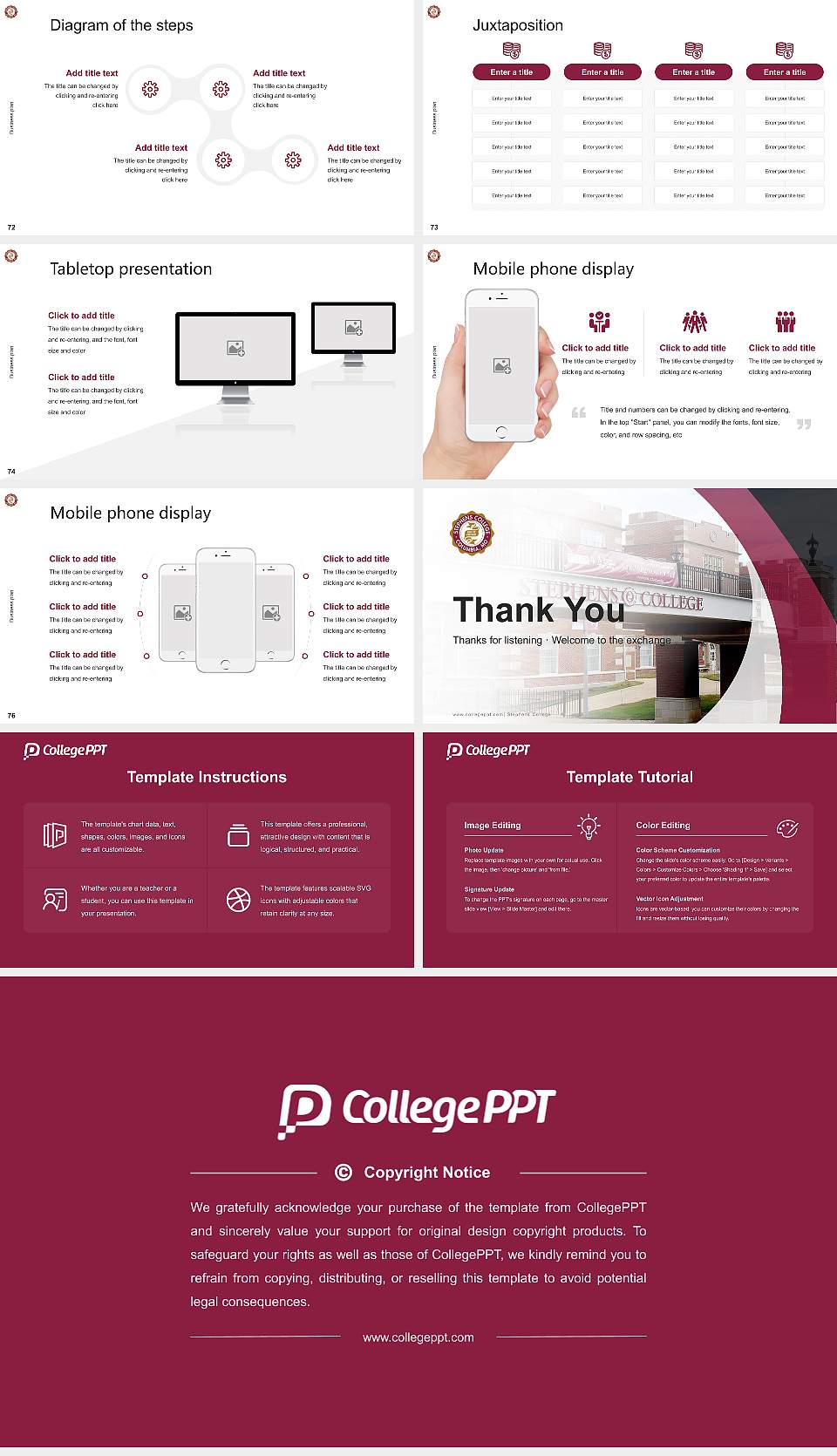 Stephens College Competition/Entrepreneurship Contest PPT Template16:9 ratio PPT effect preview image9