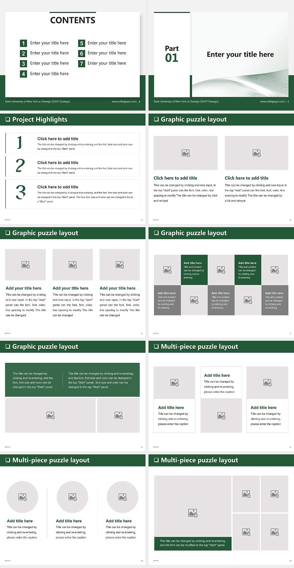 State University of New York at Oswego (SUNY Oswego) General Purpose PPT Template4:3 ratio PPT effect preview image2