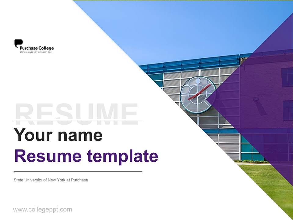 State University of New York at Purchase Resume PPT Template4:3 ratio PPT effect preview image5