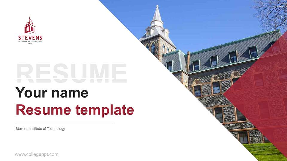 Stevens Institute of Technology Resume PPT Template16:9 ratio PPT effect preview image