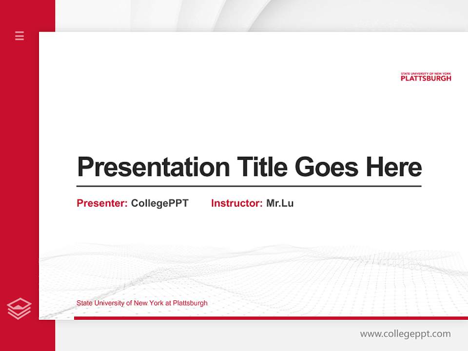 State University of New York at Plattsburgh Thesis Proposal/Graduation Defense PPT Template4:3 ratio PPT effect preview image5