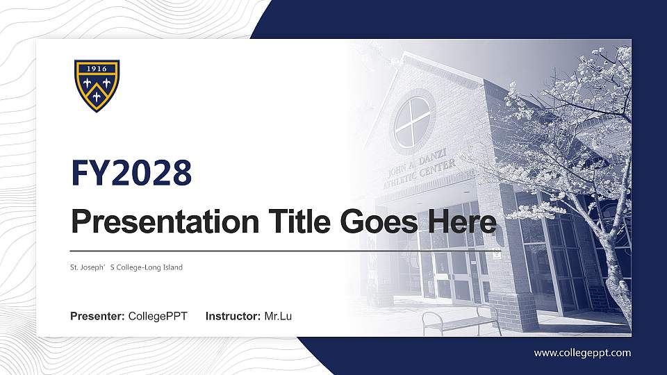 St. Joseph’S College-Long Island Academic Presentation/Research Findings Report PPT Template16:9 ratio PPT effect preview image