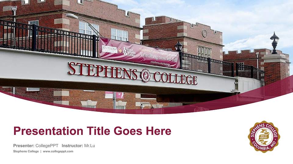 Stephens College Course/Courseware Creation PPT Template16:9 ratio PPT effect preview image