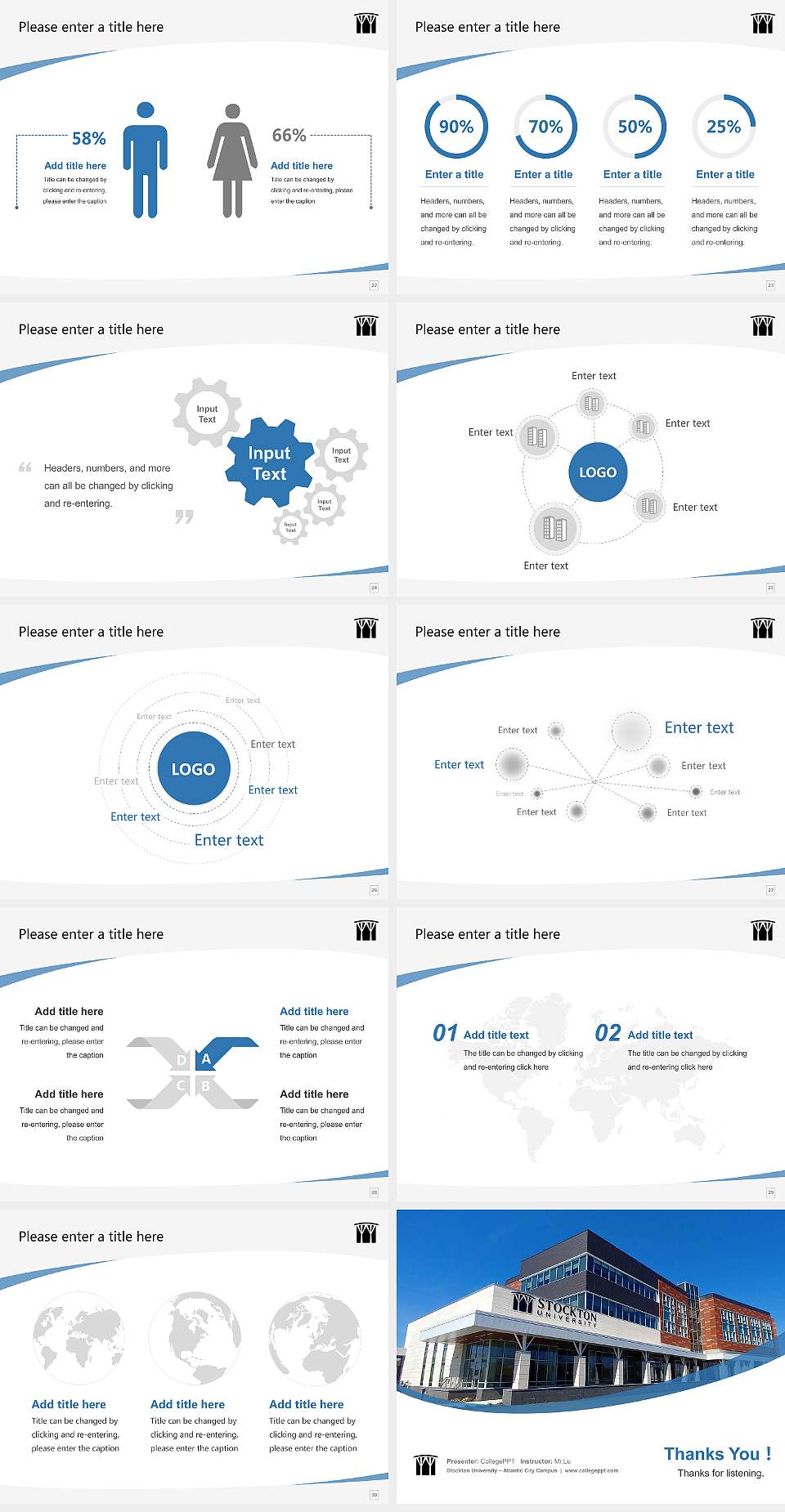 Stockton University – Atlantic City Campus Course/Courseware Creation PPT Template4:3 ratio PPT effect preview image4
