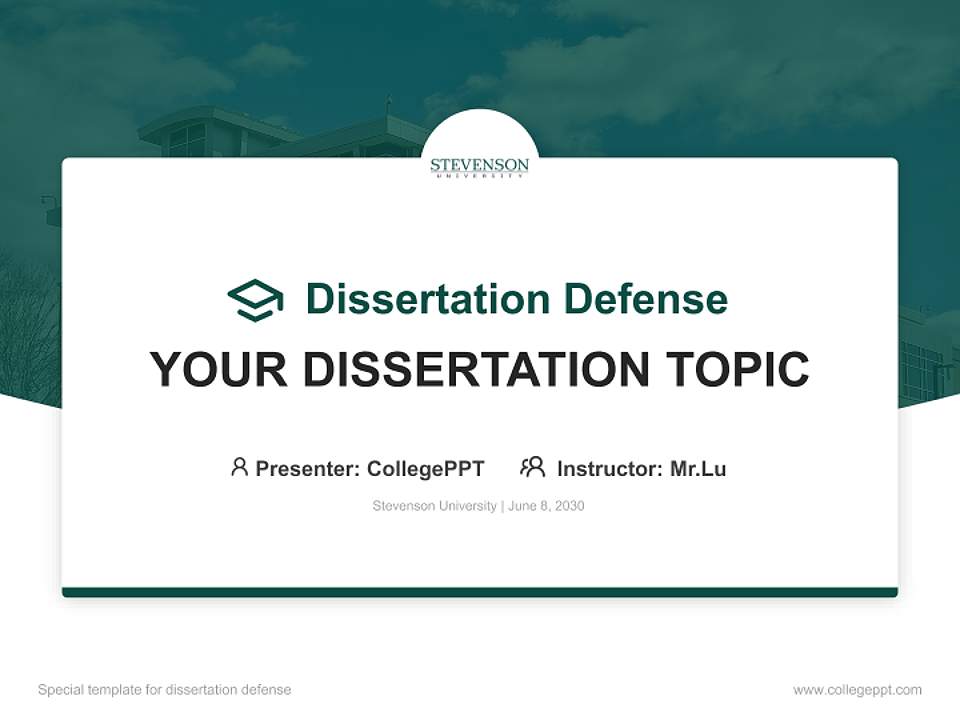 Stevenson University Graduation Thesis Defense PPT Template4:3 ratio PPT effect preview image7