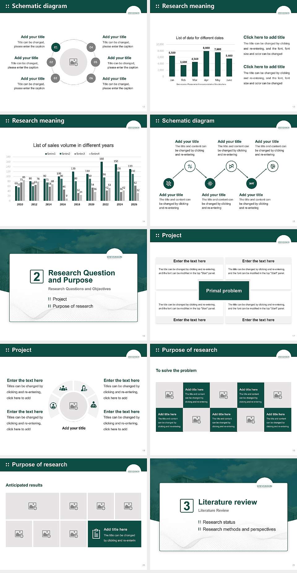 Stevenson University Graduation Thesis Defense PPT Template4:3 ratio PPT effect preview image3