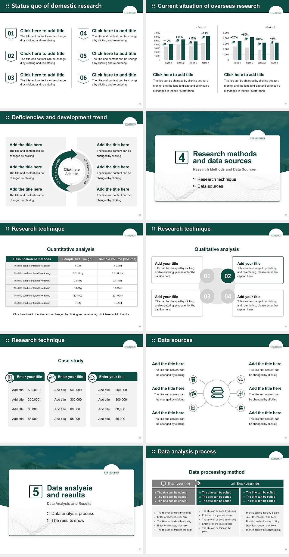 Stevenson University Graduation Thesis Defense PPT Template4:3 ratio PPT effect preview image4