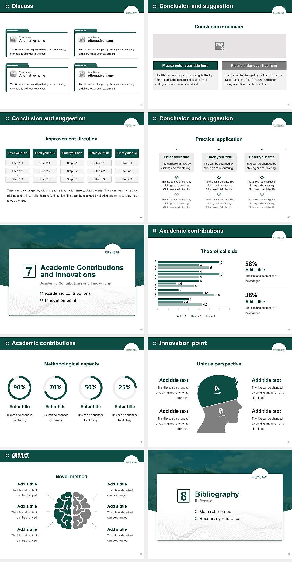 Stevenson University Graduation Thesis Defense PPT Template4:3 ratio PPT effect preview image6