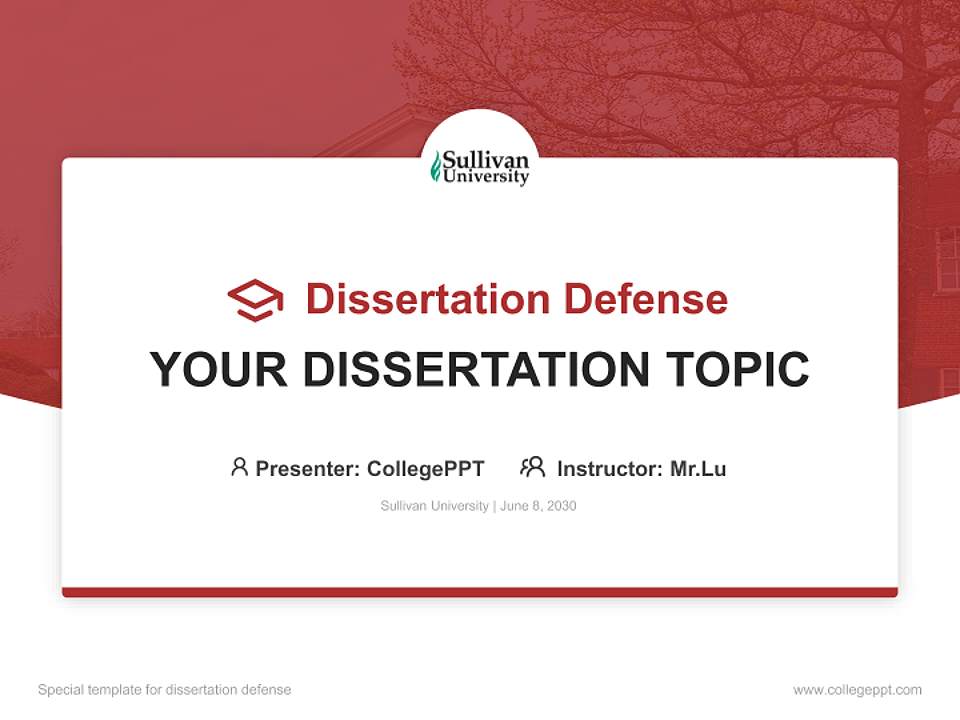 Sullivan University Graduation Thesis Defense PPT Template4:3 ratio PPT effect preview image7