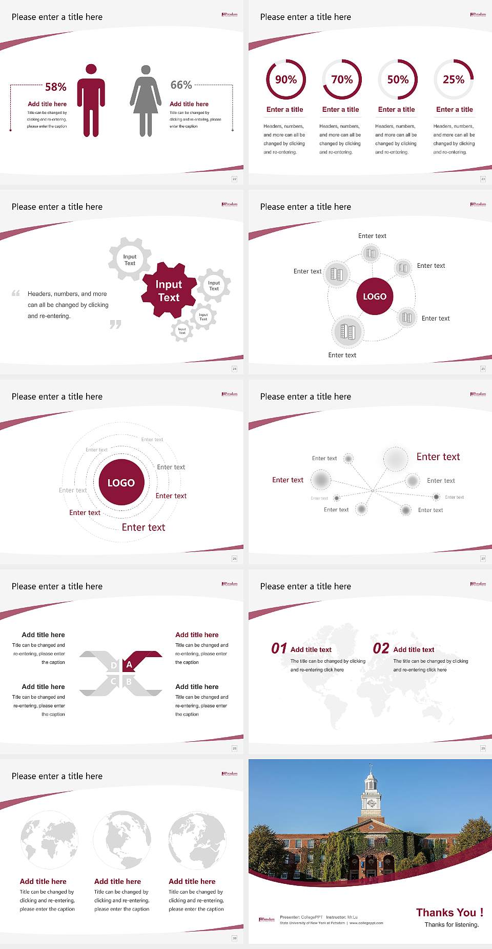 State University of New York at Potsdam Course/Courseware Creation PPT Template4:3 ratio PPT effect preview image4