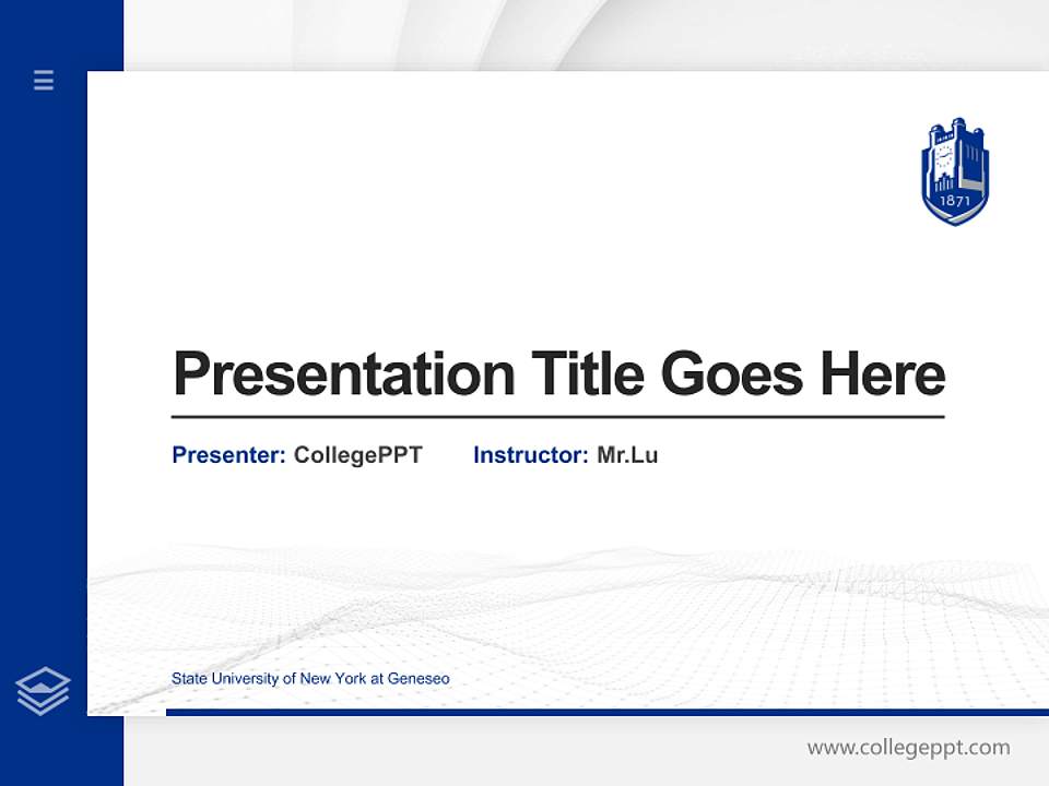 State University of New York at Geneseo Thesis Proposal/Graduation Defense PPT Template4:3 ratio PPT effect preview image5