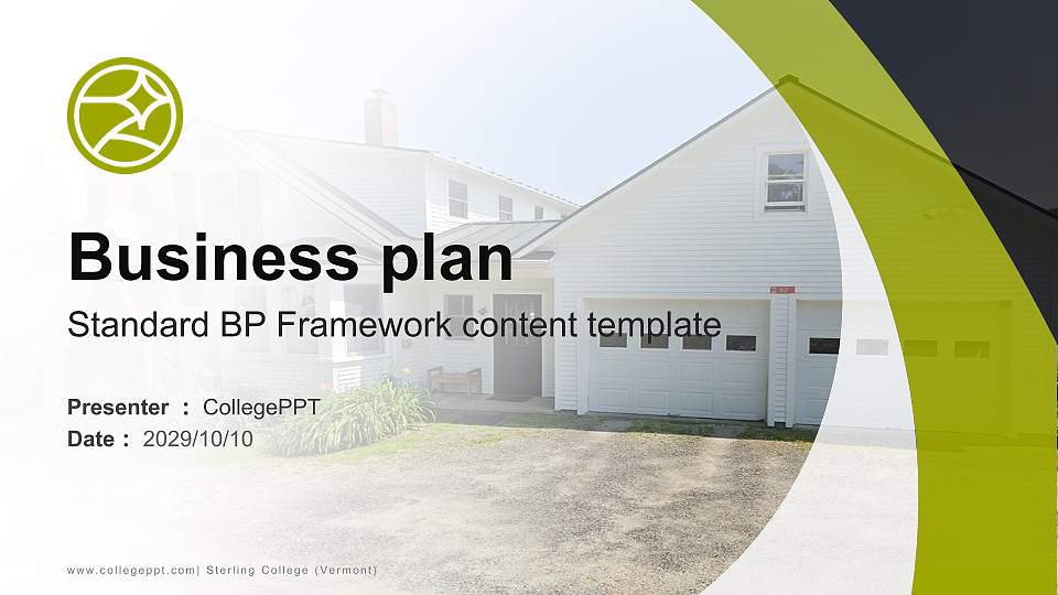 Sterling College (Vermont) Competition/Entrepreneurship Contest PPT Template16:9 ratio PPT effect preview image