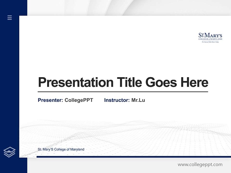 St. Mary’S College of Maryland Thesis Proposal/Graduation Defense PPT Template4:3 ratio PPT effect preview image5