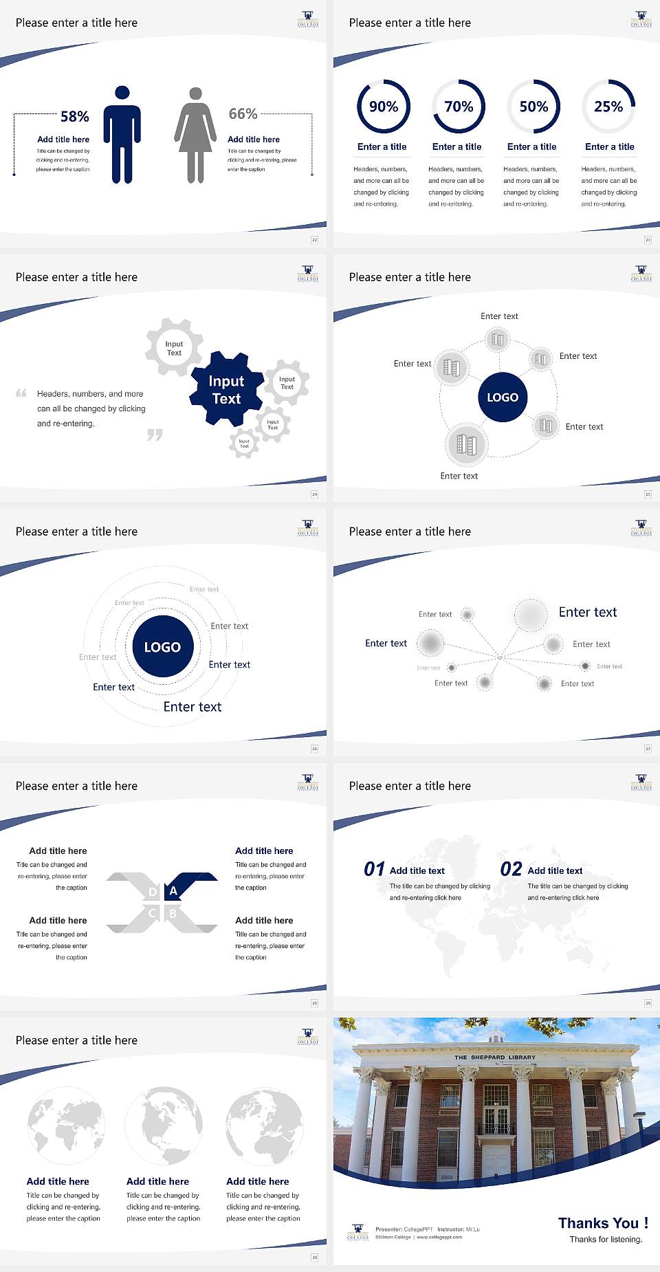 Stillman College Course/Courseware Creation PPT Template4:3 ratio PPT effect preview image4