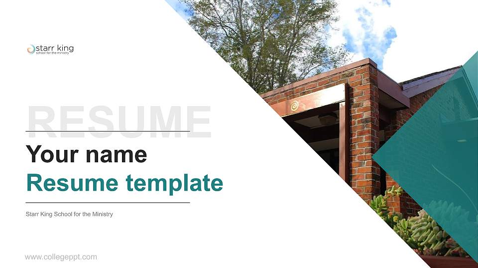 Starr King School for the Ministry Resume PPT Template16:9 ratio PPT effect preview image