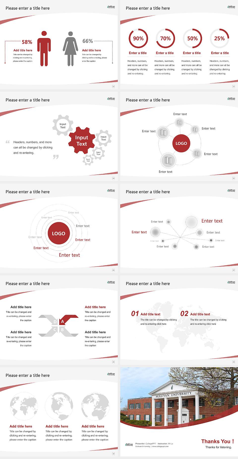 Sullivan University Course/Courseware Creation PPT Template4:3 ratio PPT effect preview image4