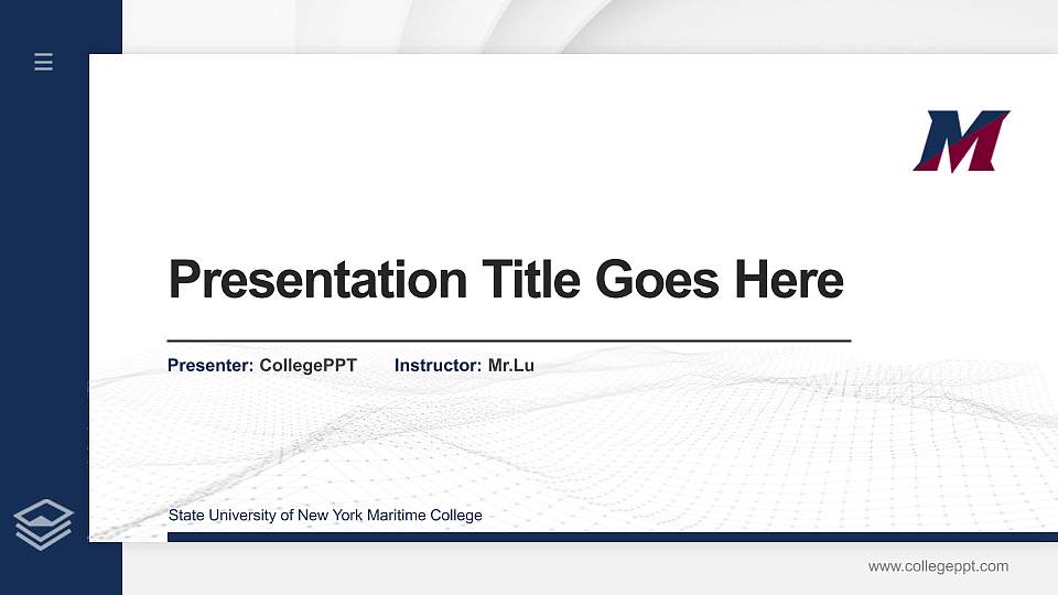 State University of New York Maritime College Thesis Proposal/Graduation Defense PPT Template16:9 ratio PPT effect preview image