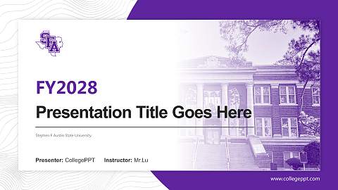 Stephen F Austin State University Academic Presentation/Research Findings Report PPT Template